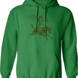 Donkey Driving A Tractor Funny Farm Animal Art Hoodie - Green