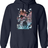 Douma Classic (2) Hoodie - Retro Graphic Pullover Hoodie for Men & Women - Navy