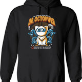 Dr. Meowkyll Mr. Hiss Hoodie - Retro Graphic Pullover Hoodie for Men & Women - Black