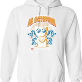 Dr. Meowkyll Mr. Hiss Hoodie - Retro Graphic Pullover Hoodie for Men & Women - White