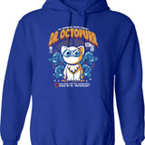 Dr. Meowkyll Mr. Hiss Hoodie - Retro Graphic Pullover Hoodie for Men & Women - Blue