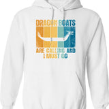 Dragon Hoodie - Retro Graphic Pullover Hoodie for Men & Women - White