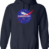 Dragging Down Hoodie - Retro Graphic Pullover Hoodie for Men & Women - Navy