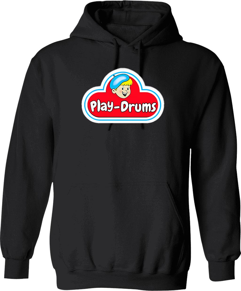 Drummer Girl For Women Drummers Hoodie - Retro Graphic Pullover Hoodie for Men & Women - Black