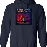 Drummer Retro Vintage Drum Set Drumset Drummers Men Drumming Hoodie - Navy