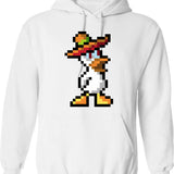 Duck Evil Actions Hoodie - Retro Graphic Pullover Hoodie for Men & Women - White