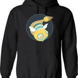 Dunkleosteus Swim Team Hoodie - Retro Graphic Pullover Hoodie for Men & Women - Black
