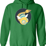 Dunkleosteus Swim Team Hoodie - Retro Graphic Pullover Hoodie for Men & Women - Green