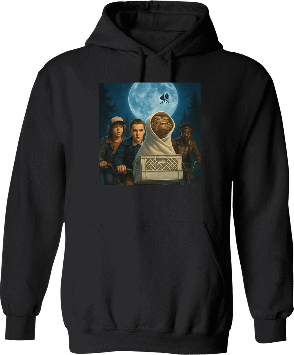 E.t. And Mike Essential . Hoodie - Retro Graphic Pullover Hoodie for Men & Women - Black