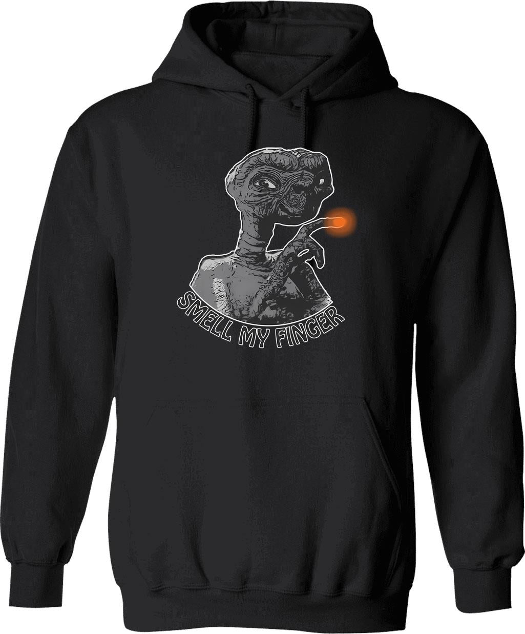 E.t. Goes Upside Down Hoodie - Retro Graphic Pullover Hoodie for Men & Women - Black