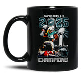 Eagles Super Bowl LIX 2025 Champions 3D Black Coffee Mug, Gift Coffee Mug