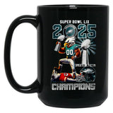 Eagles Super Bowl LIX 2025 Champions 3D Black Coffee Mug, Gift Coffee Mug - Black