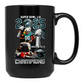 Eagles Super Bowl LIX 2025 Champions 3D Black Coffee Mug, Gift Coffee Mug