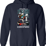Eagles Super Bowl LIX 2025 Champions 3D Hoodie Graphic Pullover Hoodie - Navy