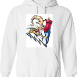 Earthquake Classic Hoodie - Retro Graphic Pullover Hoodie for Men & Women - White