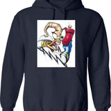 Earthquake Classic Hoodie - Retro Graphic Pullover Hoodie for Men & Women - Navy