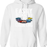 Easily Distracted By Birds Retro Vintage Funny Bird Lover Hoodie - White