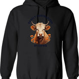 Easily Distracted By Cows Retro Design Hoodie - Black