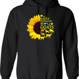 Easily Distracted By Goats Retro Vintage Funny Goat Lover (1) Hoodie - Black