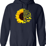Easily Distracted By Goats Retro Vintage Funny Goat Lover (1) Hoodie - Navy