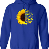 Easily Distracted By Goats Retro Vintage Funny Goat Lover (1) Hoodie - Blue