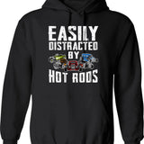 Easily Distracted By Helicopters Funny Helicopter Pilot Gift Hoodie - Black