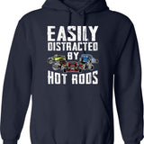 Easily Distracted By Helicopters Funny Helicopter Pilot Gift Hoodie - Navy