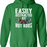 Easily Distracted By Helicopters Funny Helicopter Pilot Gift Hoodie - Green