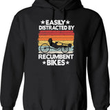 Easily Distracted By Monkeys Distressed Vintage Funny Monkey Hoodie - Black