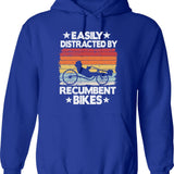 Easily Distracted By Monkeys Distressed Vintage Funny Monkey Hoodie - Blue