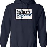 Easily Distracted Guinea Fowl Vintage Hoodie - Retro Graphic Cosy Pullover - Navy