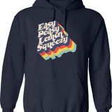 Easy Like Sunday Morning Hoodie - Retro Graphic Pullover Hoodie for Men & Women - Navy