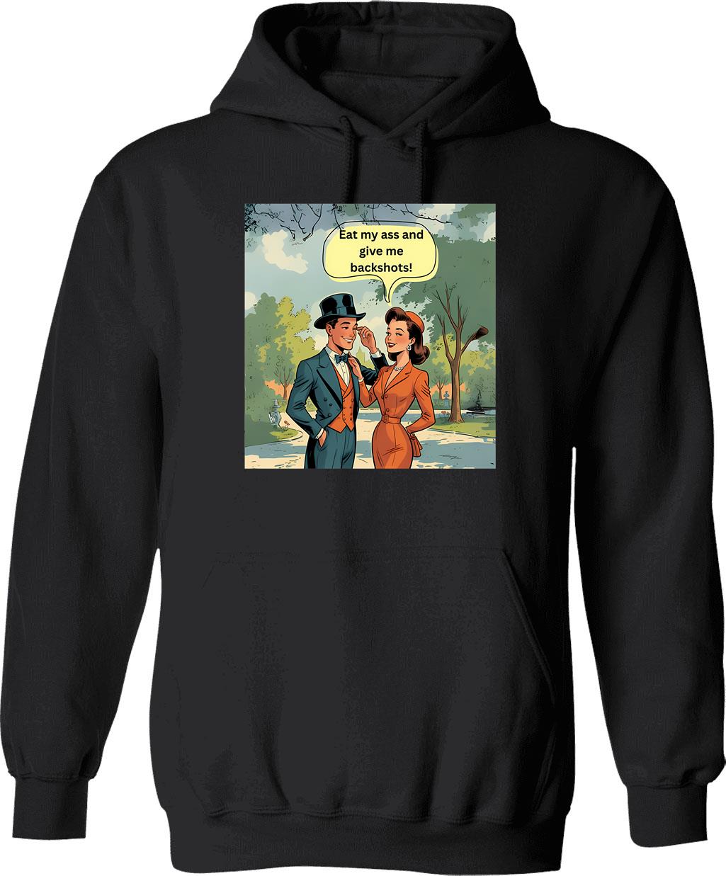 Eat Beans Not Beings Hoodie - Retro Graphic Pullover Hoodie for Men & Women - Black