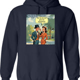 Eat Beans Not Beings Hoodie - Retro Graphic Pullover Hoodie for Men & Women - Navy