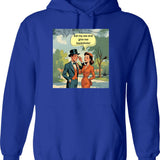 Eat Beans Not Beings Hoodie - Retro Graphic Pullover Hoodie for Men & Women - Blue