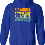 Eat Sleep Braap Repeat Funny Snowmobile Vintage Snowmobiling Hoodie - Blue