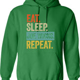 Eat Sleep Film Repeat Funny Film Quote Film Buff Movie Buff Gift Idea Hoodie - Green