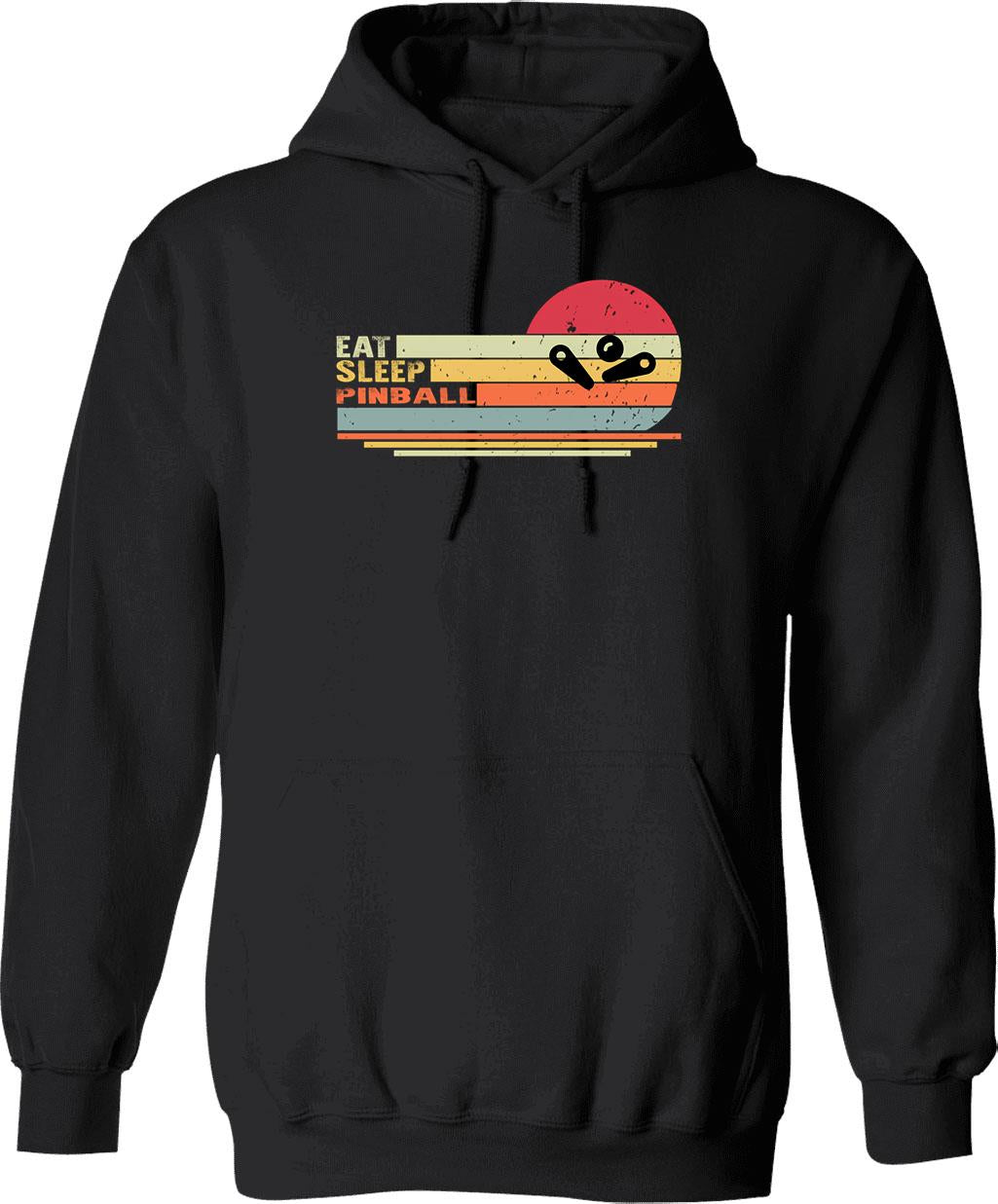 Eat Sleep Padel Repeat Funny Padel Tennis Hoodie - Black