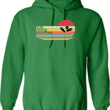 Eat Sleep Padel Repeat Funny Padel Tennis Hoodie - Green