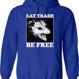 Eat The Rich Hoodie - Retro Graphic Pullover Hoodie for Men & Women - Blue