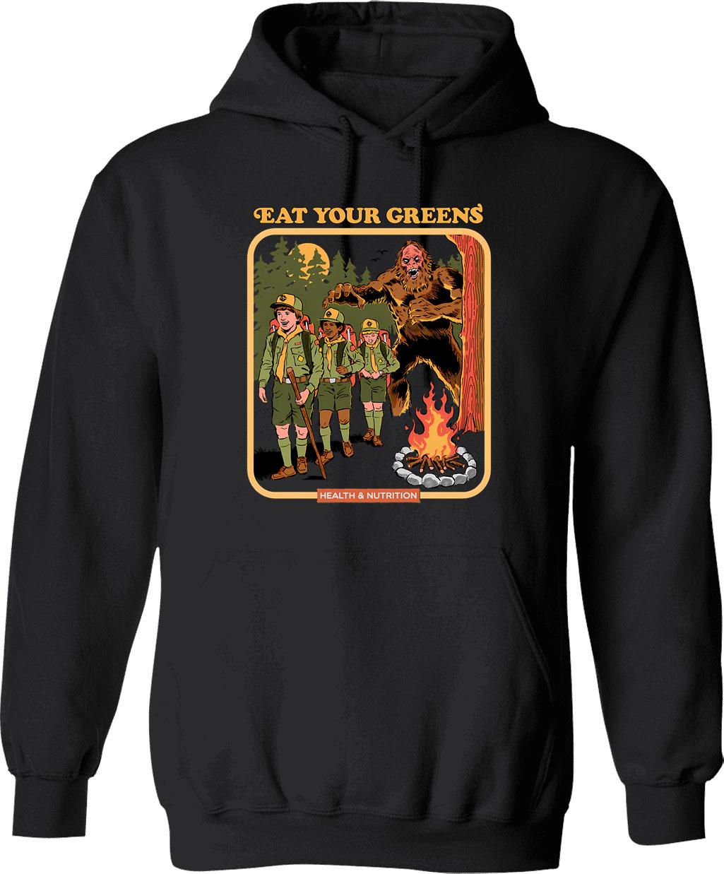 Eat Trash Be Free Hoodie - Retro Graphic Pullover Hoodie for Men & Women - Black