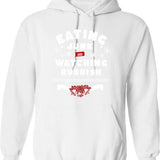 Eating Junk and Watching Rubbish Graphic Pullover Hoodie - White