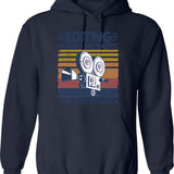 Edgar Allen Poe Pop Art Hoodie - Retro Graphic Pullover Hoodie for Men & Women - Navy