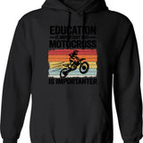Education Is Important But Climbing Is Importanter Funny Climbing Hoodie - Black