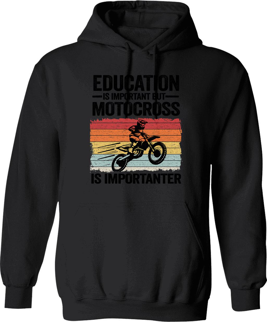 Education Is Important But Climbing Is Importanter Funny Climbing Hoodie - Black