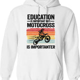Education Is Important But Climbing Is Importanter Funny Climbing Hoodie - White