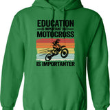 Education Is Important But Climbing Is Importanter Funny Climbing Hoodie - Green
