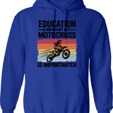 Education Is Important But Climbing Is Importanter Funny Climbing Hoodie - Blue