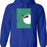 El Chupacabra Hoodie - Retro Graphic Pullover Hoodie for Men & Women - Blue