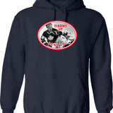 Elbows Up Canada Est. 1867 Vintage Canadian Maple Leaf Design Hoodie - Navy